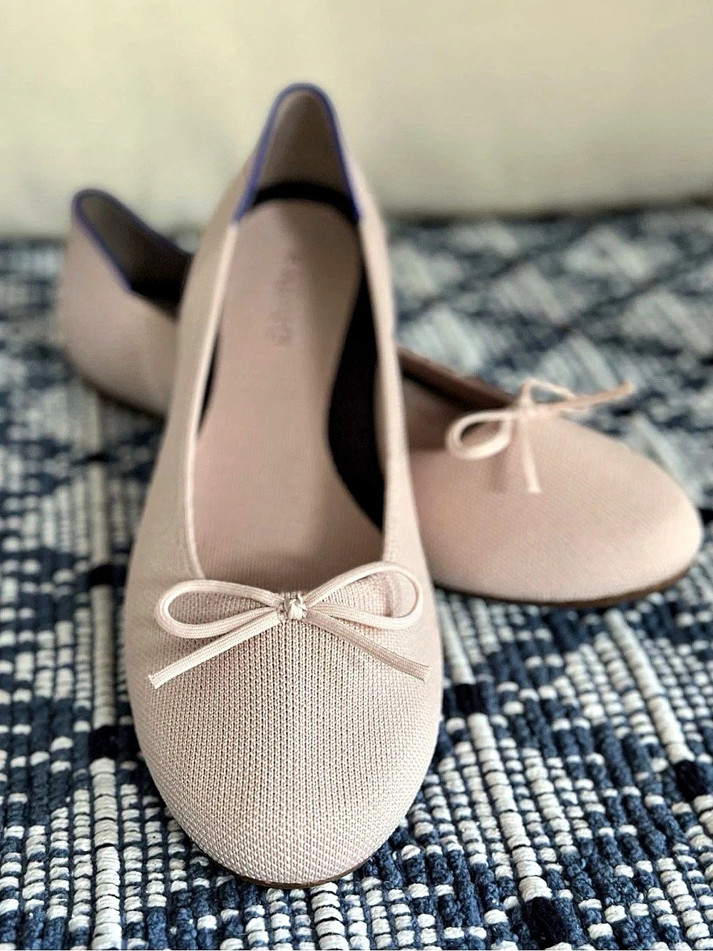 Rothy's The Bow Point II Pointed Toe Bow Flats Pink US 12 NEW